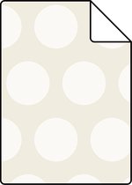 Proefstaal ESTAhome behang stippen glanzend wit - 128710 - 26,5 x 21 cm