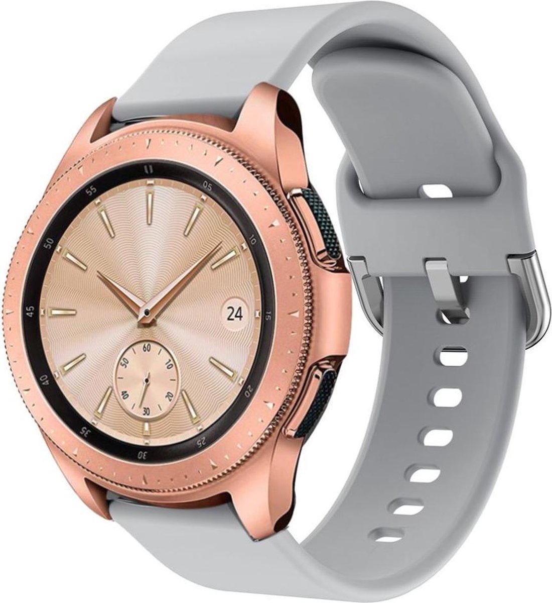 Universeel 20MM Horloge Bandje / Smartwatch Bandje Siliconen met Gespsluiting Grijs