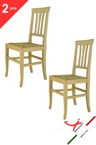 Tommychairs Aurora - Eetkamerstoelen - Set van 2 - Naturel - Rotan & Hout