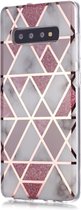 Samsung Galaxy S10 Plus Hoesje - Marble Design - Roze