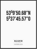 Poster/kaart BAAIUM met coördinaten