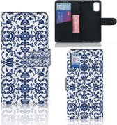 Telefoon Hoesje Geschikt voor Samsung Galaxy A41 Book Case Flower Blue