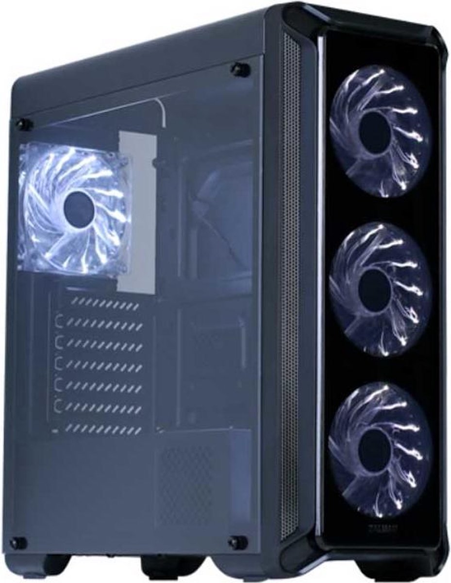 Zalman I3 Edge Midi-tower PC-behuizing Zwart 4 voorgeïnstalleerde LED-ventilators, Zijvenster