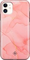 iPhone 11 rondom bedrukt hoesje - Marmer roze | Apple iPhone 11 case | Roze | Luxe telefoonhoesje | Extra sterk