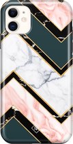 iPhone 11 rondom bedrukt hoesje - Marble Zigzag | Apple iPhone 11 case | multi | Luxe telefoonhoesje | Extra sterk