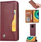 Voor Huawei Mate 30 Pro Knead Skin Texture Horizontaal Flip Leather Case met Fotolijst & Holder & Card Slots & Wallet (Wine Red)