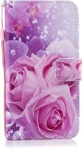Rose Pattern Horizontal Flip Leren Case voor LG V40 ThinQ, met houder & kaartsleuven & portemonnee