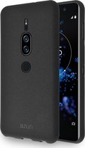Azuri flexible cover met zandtextuur - zwart - voor Sony Xperia XZ2 Premium