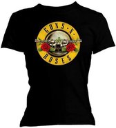 Guns N' Roses - Classic Bullet Logo Dames T-shirt - S - Zwart