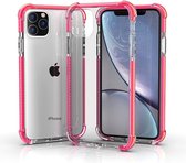bumper shock case geschikt voor Apple iPhone 11 Pro Max - roze + glazen screen protector
