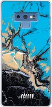 Samsung Galaxy Note 9 Hoesje Transparant TPU Case - Blue meets Dark Marble #ffffff