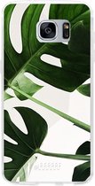 Samsung Galaxy S7 Edge Hoesje Transparant TPU Case - Tropical Plants #ffffff