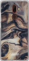 Nokia 7 Plus Hoesje Transparant TPU Case - Wood Marble #ffffff