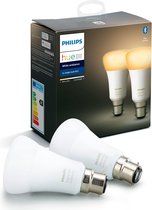 Philips Hue slimme verlichting lichtbronnen 2 pack - B22 - White Ambiance - Bluetooth