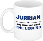 Jurrian The man, The myth the legend cadeau koffie mok / thee beker 300 ml