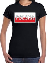 Polen / Polska landen t-shirt zwart dames S
