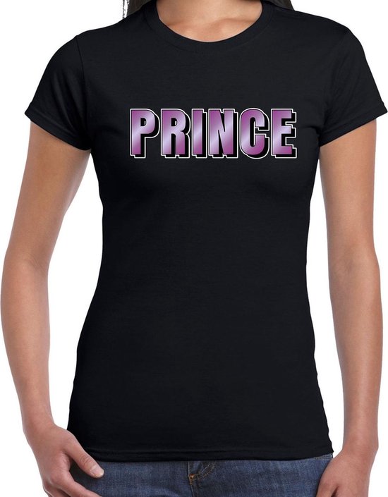 Prince muziek kado t shirt zwart dames purple fan shirt
