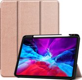iPad Hoes voor Apple iPad Pro 2020 Hoes Cover - 11 inch - Tri-Fold Book Case - Apple Pencil Houder - RosÃƒÂ© Goud