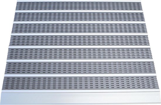 Design deurmat voor buiten - schraapmat grijs 90x60cm - entreemat met aanloopprofiel