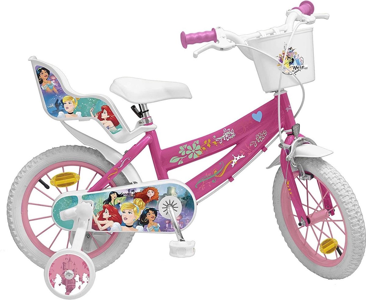 Vélo 14 Pouces EDEN-BIKES Licence Princesse – 2 Freins – Mono Vitesse – Panier Et Porte-poupée – Multicolore