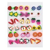 Fako Bijoux® - Boucles d'oreilles - Fruit - Acryl - Set - 18 paires