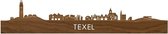 Skyline Texel Notenhout - 120 cm - Woondecoratie design - Wanddecoratie - WoodWideCities