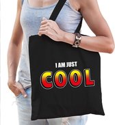I am just cool katoenen tas zwart - tasje / shopper voor dames