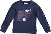 Someone zachte blauwe meisjes sweater met pailletten op de mouw - Maat 122