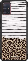 Samsung A71 hoesje - Luipaard strepen | Samsung Galaxy A71 case | Hardcase backcover zwart