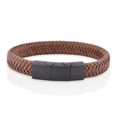 Armband Heren - Armband Mannen - Armband Dames - Heren Armband - Armband - Bruine Armband met Zwarte Sluiting - Joule