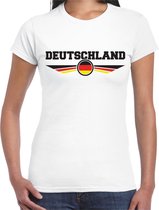 Duitsland / Deutschland landen t-shirt wit dames - Duitsland landen shirt / kleding - EK / WK / Olympische spelen outfit S
