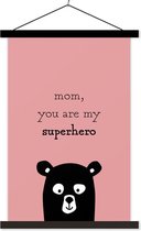 Cadeau pour la fête des mères - Citation maman tu es mon super-héros - affiche d'école affiche textielposter rose super héros 60x90 cm - Tirage photo sur affiche textielposter (décoration murale salon / chambre)