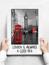 Wandbord: London is always a good idea! - 30 x 42 cm