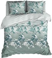 Satin d'or Canna - Dekbedovertrek - Lits-jumeaux - 270x200/220 cm + 2 kussenslopen 60x70 cm - Teal