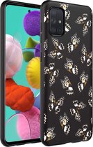 iMoshion Design voor de Samsung Galaxy A71 hoesje - Vlinder - Zwart / Wit