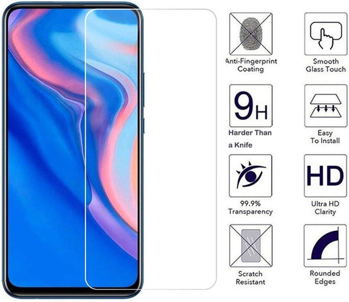 3 Stuks Screenprotector Tempered Glass Glazen Gehard Screen Protector 2.5D 9H (0.3mm) - Huawei P Smart Z