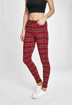 Urban Classics Skinny jeans -Taille, 28 inch- Tartan Rood/Zwart