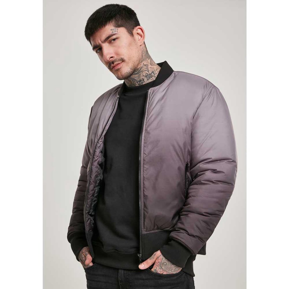 Urban Classics tussenjas gradient -m Zwart