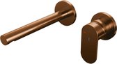 Brauer Copper Edition wastafelkraan inbouw ColdStart met inbouwdeel type S3 greep ronde rozetten geborsteld koper PVD