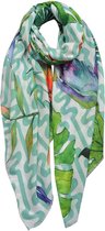 Juleeze Sjaal Dames Print 70x180 cm Groen Synthetisch Shawl Dames Cadeau voor haar