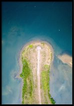 Poster Drone Surf Spot- 30x40cm met Fotolijst – Natuur Poster – Ingelijst