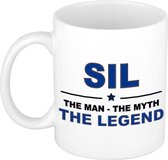 Naam cadeau Sil - The man, The myth the legend koffie mok / beker 300 ml - naam/namen mokken - Cadeau voor o.a verjaardag/ vaderdag/ pensioen/ geslaagd/ bedankt