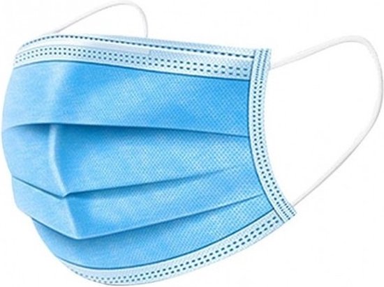100x beschermende mondkapjes - blauw - niet medisch - beschermmaskers / stofmaskers