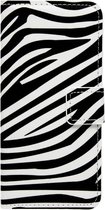 ADEL Kunstleren Book Case Portemonnee Pasjes Hoesje Geschikt voor Samsung Galaxy A3 (2016) - Zebra