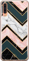 Samsung A50/A30s hoesje siliconen - Marmer triangles | Samsung Galaxy A50/A30s case | multi | TPU backcover transparant
