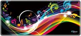 Muismat xxl gaming muzieknoten 90 x 40 cm - Sleevy - mousepad - Collectie 100+ designs