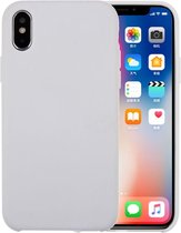 Voor iPhone X / XS Pure Color Liquid Silicone + PC Dropproof Protective Back Cover Case (Wit)