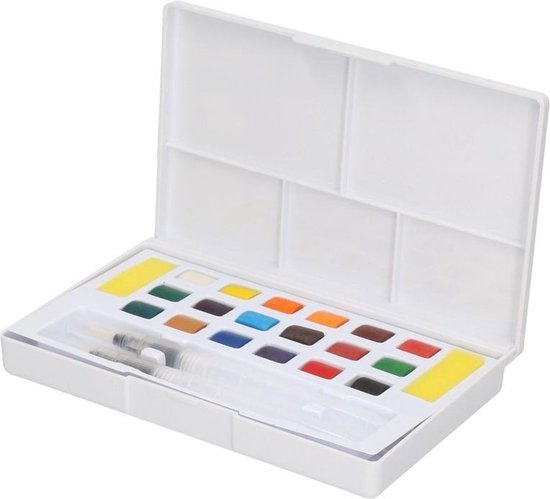 Wolkenkrabber Leerling niet voldoende Hobby/knutsel waterverf/aquarel in koffer 18 kleuren voor kids -... |  bol.com