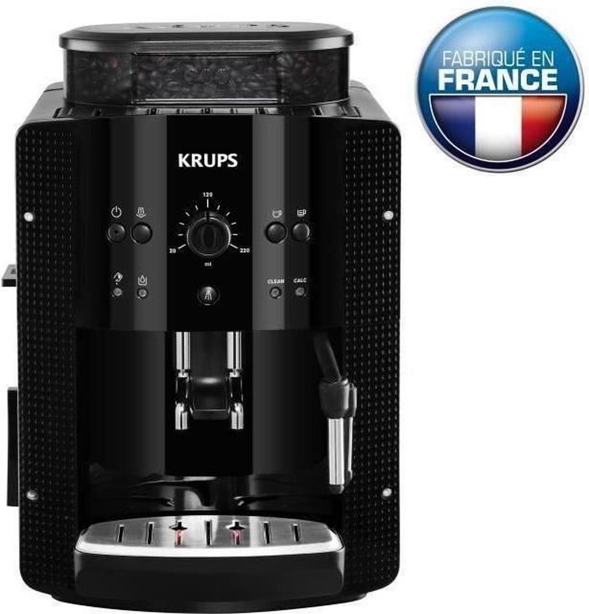 Krups Koffiemachine graan koffiemolen essentiële yy8125fd cafetiere expresso stoommondstuk cappuccino gemaakt in Frankrijk zwart