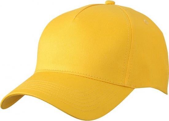 5x stuks 5-panel baseball petjes /caps in de kleur goud geel voor volwassenen - Voordelige gele caps